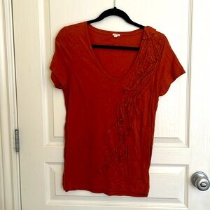 J. Crew Rust Color Detail Front Top